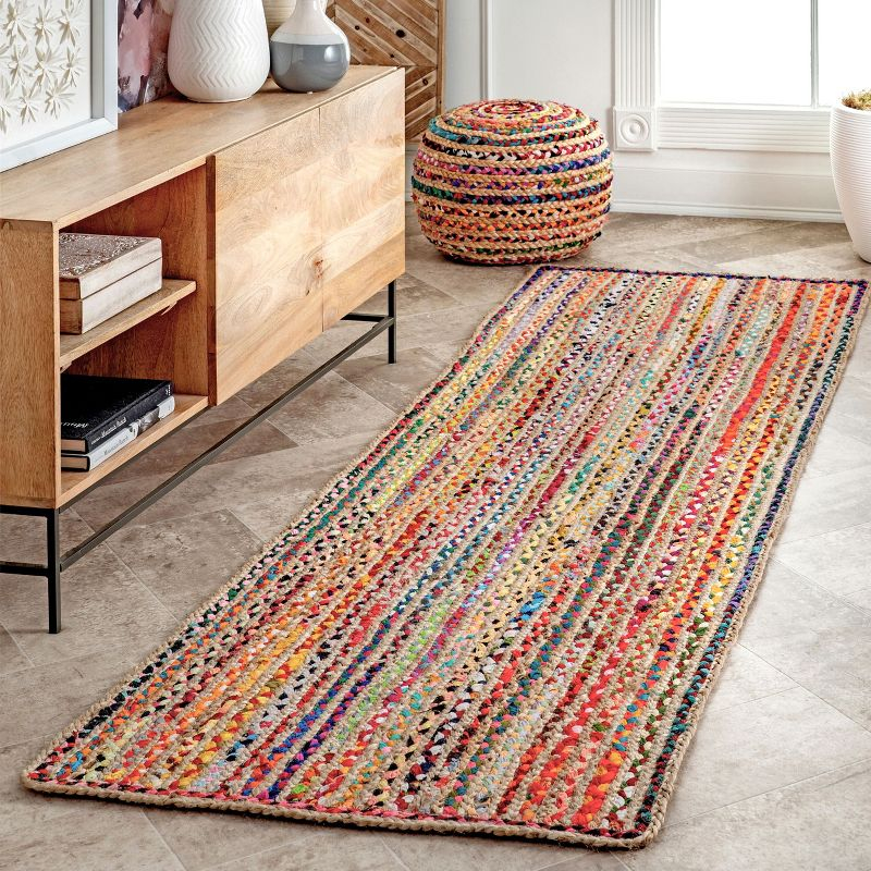 nuLOOM Aleen Bohemian Cotton/Jute Area Rug, Runner 2' 6" x 8', Multicolor