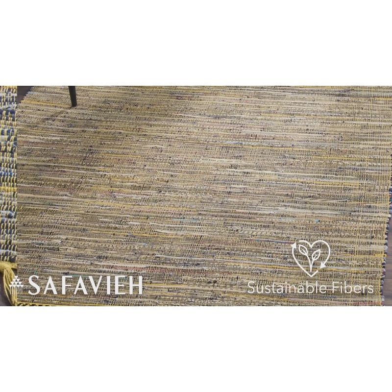 Rag Rug RAR121 Hand Woven Indoor Area Rug - 9'x9' - Grey - Safavieh