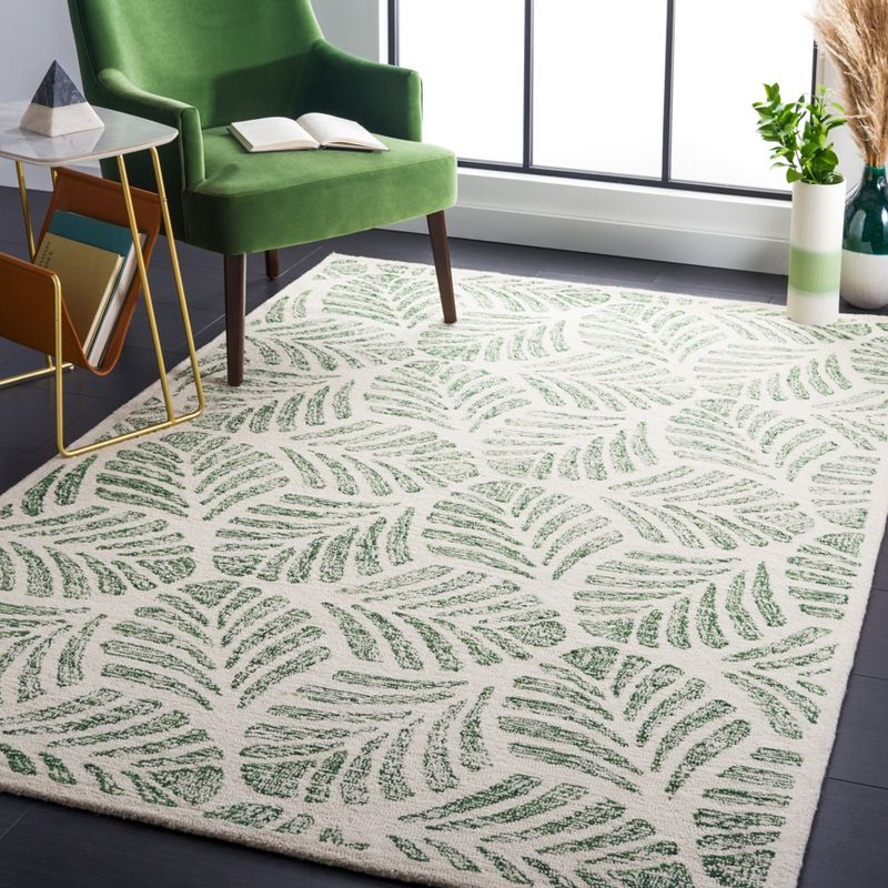 Martha Stewart Jardin - MSR3529 - Indoor Hand Tufted Area Rugs - Ivory/Green - 6'x6'