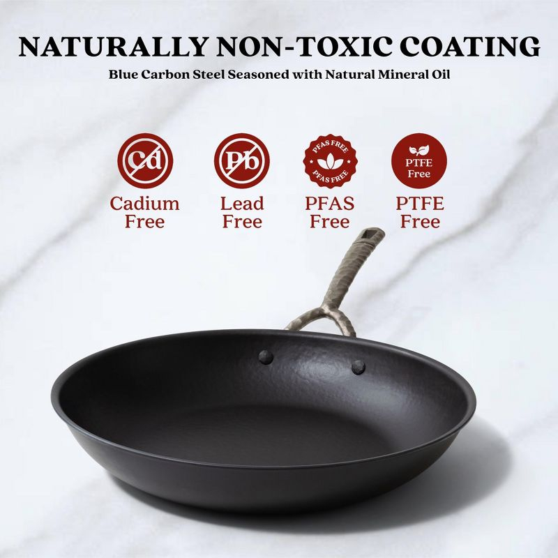 Alva Artist Carbon Steel Frying Pan Set - Premium Blue Carbon Steel Collection, Natural Nonstick Technology - Stovetop to BBQ