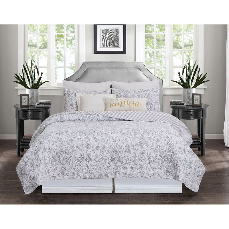 C&F Home Songbirds Full and Queen 3 Piece Quilt Set Cotton Reversible and Machine Washable