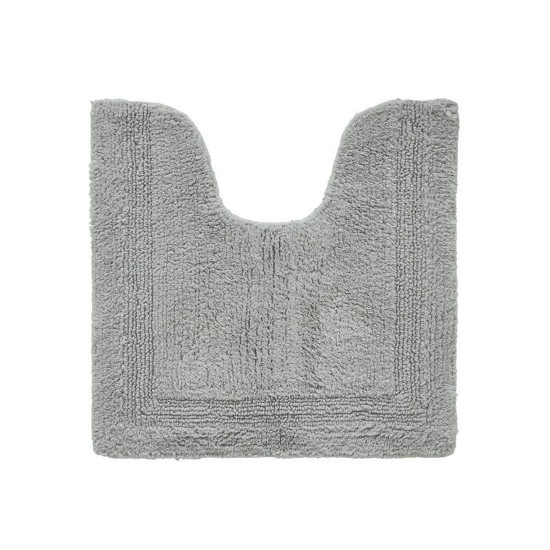 Better Trends Lux 100% Cotton Tufted Solid Reversible Bath Rug 20" x 20" Contour - Silver