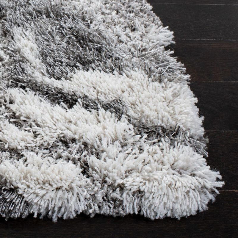 Horizon Shag 800 HZN890 Machine Made Accent Rug - 3'x5' - Grey/Ivory - Safavieh