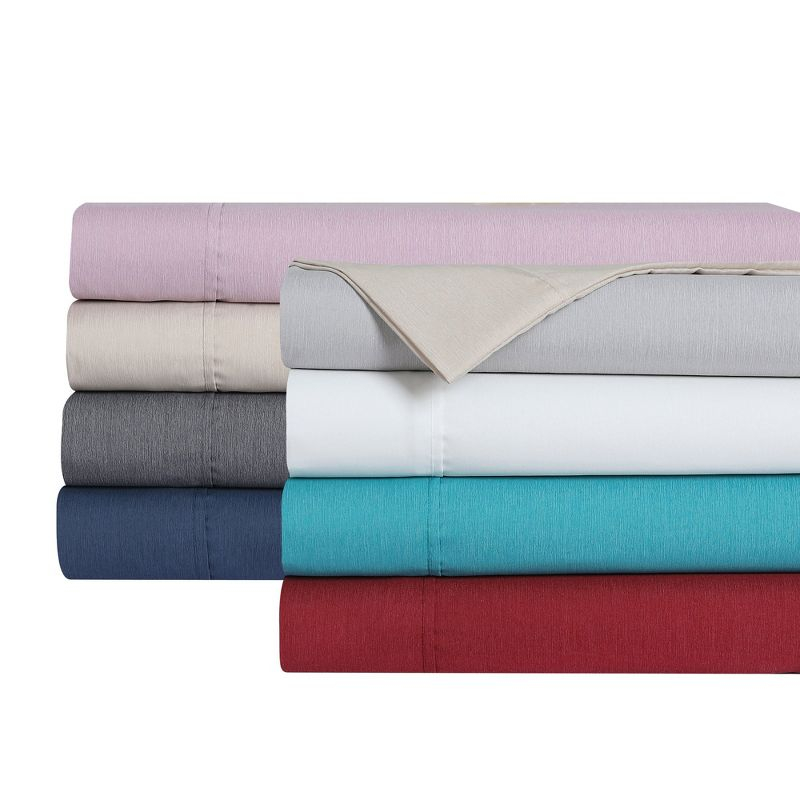 Swift Home | 6-Piece Polyester Rayon from Bamboo Blend Sheet Set Extra Pillowcase Included Light Gray King