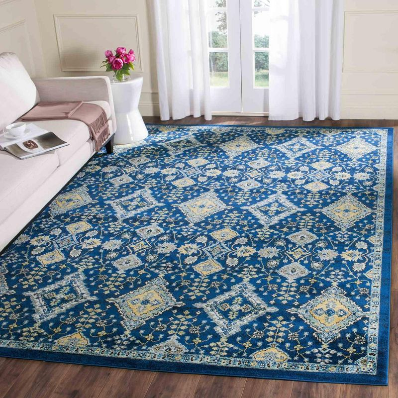 Evoke EVK224 Power Loomed Area Rug - Royal/Ivory - 8'x10' - Safavieh.