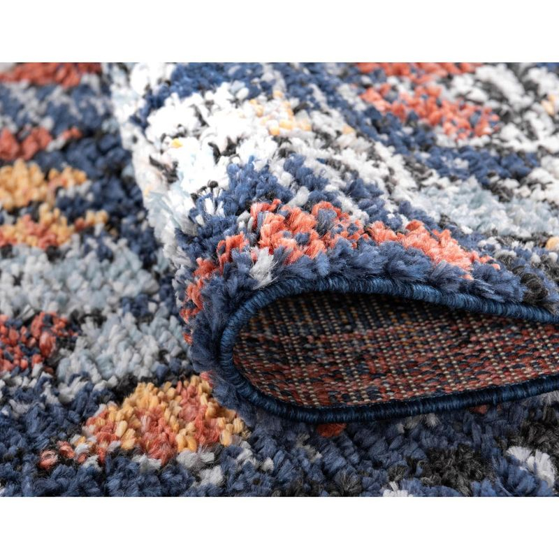 Unique Loom Morocco Collection Area Rug - Atlas (4'  x 6' Rectangle Navy Blue/Black)