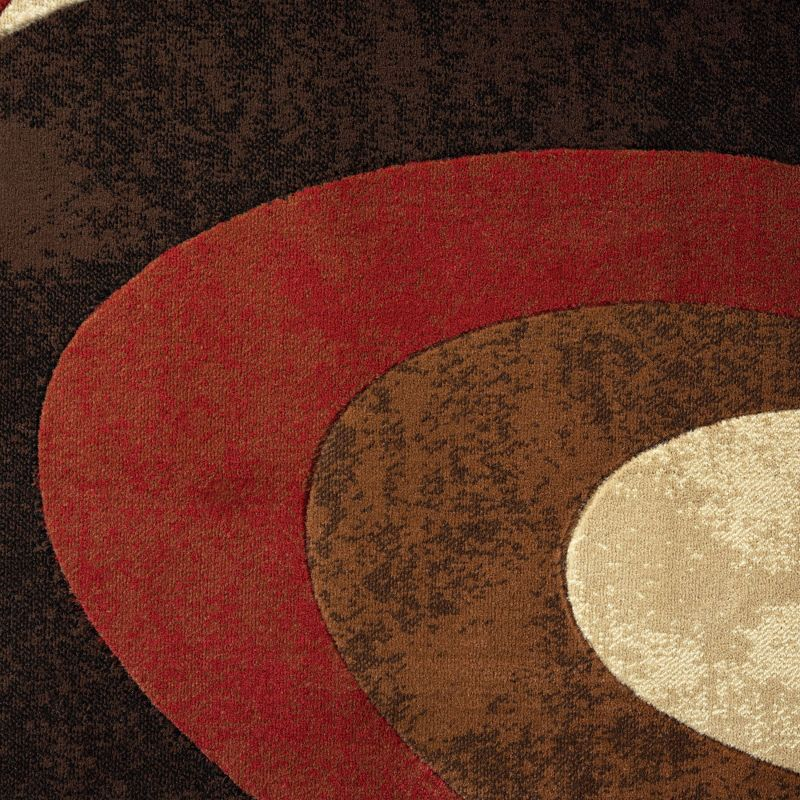 Home Dynamix Slade Contemporary Abstract Area Rug, Brown/Red, 3'11"x5'2"