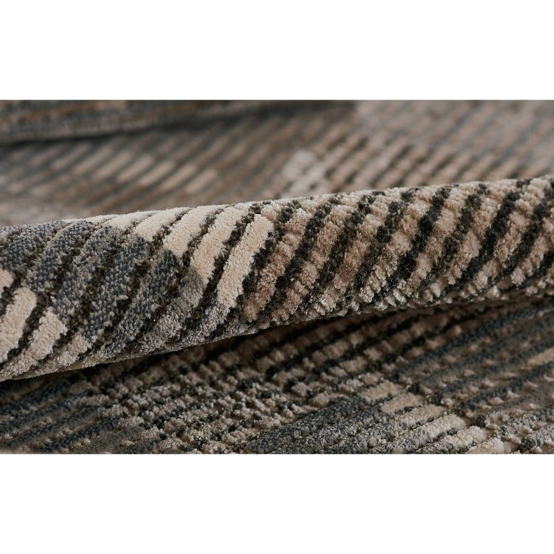 Momeni 7'10"x9'10" Noho Geometric Machine Loomed Area Rug Gray: Indoor Rectangle, Low Pile, Polyester, Classic Pattern