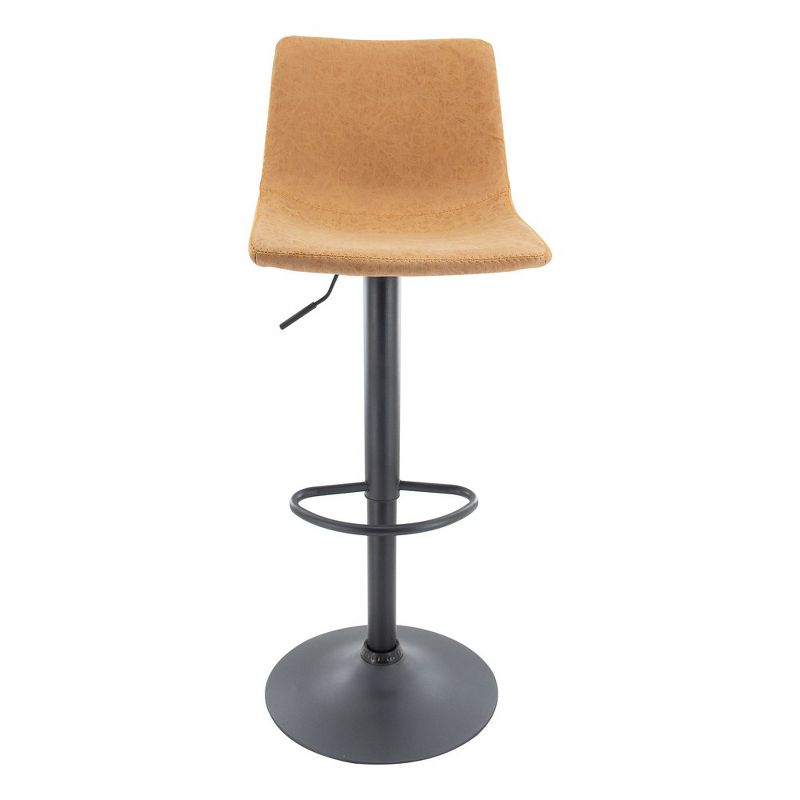 LeisureMod Tilbury Modern Adjustable Bar Stool Set of 2 with Footrest and 360-Degree Swivel, Counter Height Chairs for Kitchen Island and Home Bar