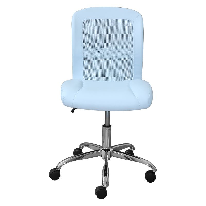 Essentials Computer Chair Blue Sky - Serta: Armless, Adjustable, Faux Leather & Mesh Task Chair