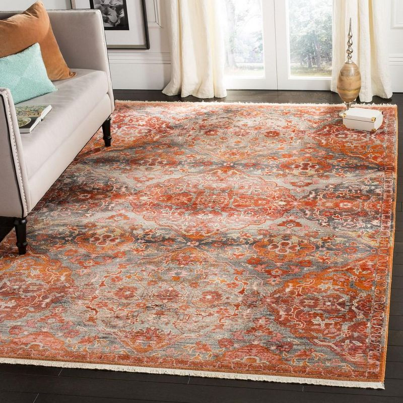 Vintage Persian VTP470 Power Loomed Indoor Area Rug - Aqua/Orange - 4'x6' - Safavieh.