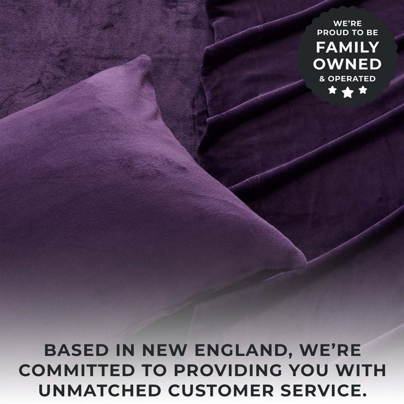 Solid Velvet Plush Fleece Sheet Set - Great Bay Home (King, Purple)