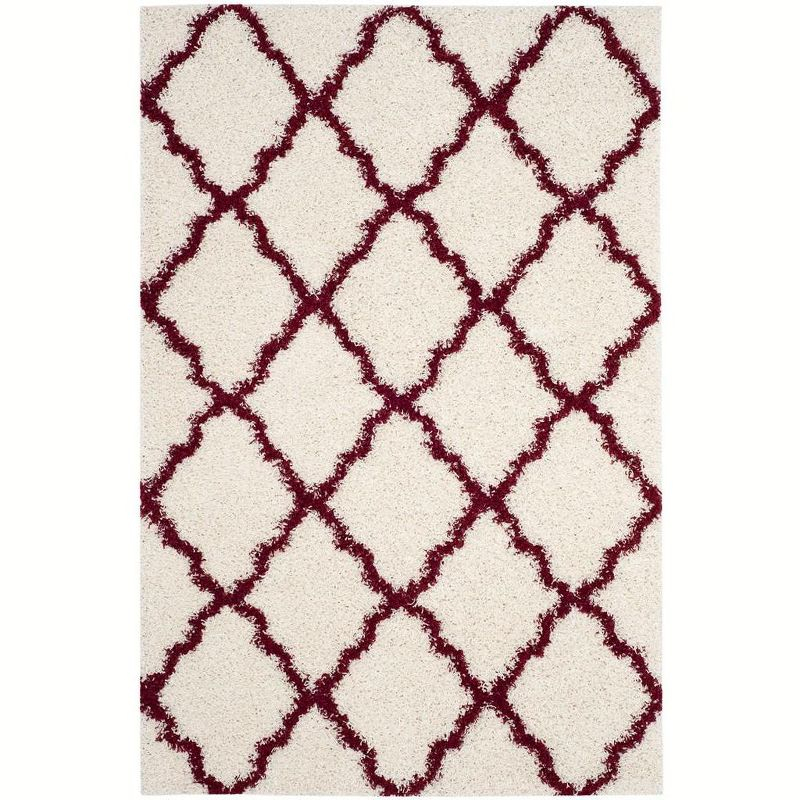Dallas Shag SGD257 Power Loomed Indoor Area Rug - Ivory/Red - 4'x6' - Safavieh.