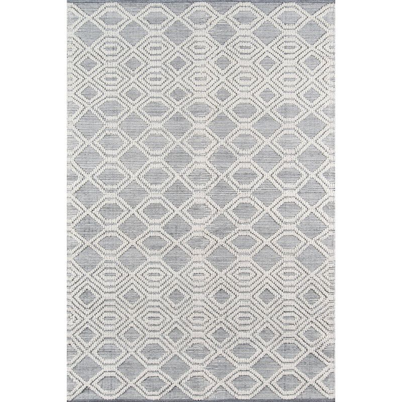 Momeni 2'x3' Hermosa Cara Accent Rug Gray: Modern Geometric Indoor Outdoor Medium Pile, Recycled PET