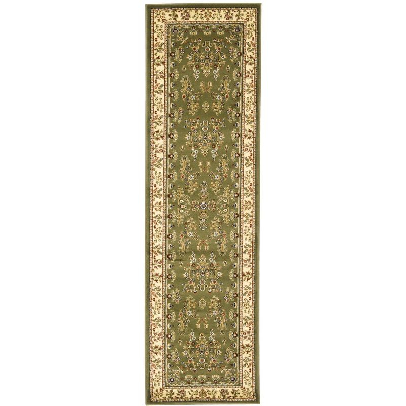 Lyndhurst Sarouk LNH331 Power Loomed Indoor Runner Rug - Sage/Ivory - 2'3"x8' - Safavieh