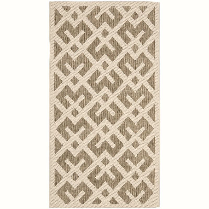 Courtyard CY6915 Power Loomed Indoor and Outdoor Accent Rug - Brown/Bone - 2'7"x5' - Safavieh