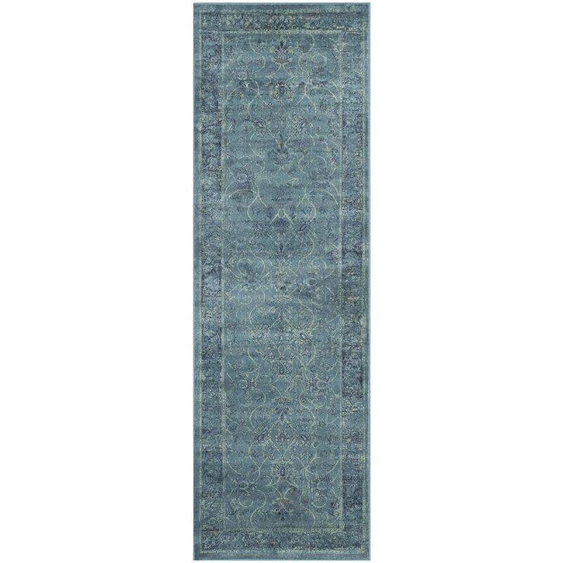 Vintage VTG117 Power Loomed Indoor Skid-Resistant Runner Rug - Turquoise/Multi - 2'2"x6' - Safavieh