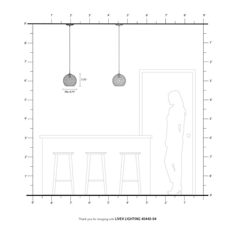 Livex Lighting Cassandra 1 - Light Pendant in  Black