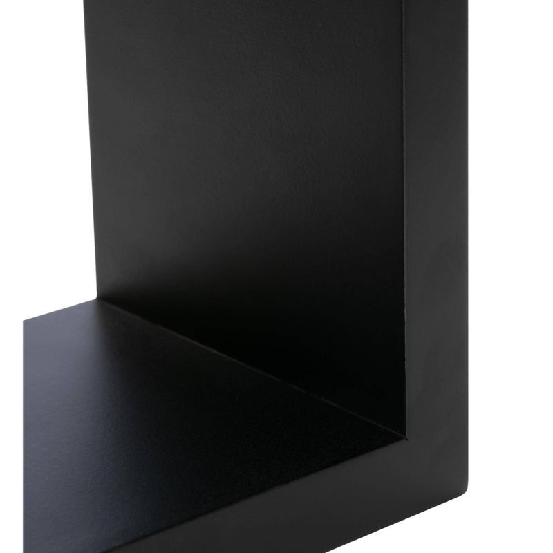 Set of 3 Cubbi Floating Wall Shelves Black: Wood Composite, Space-Saving, Various Sizes