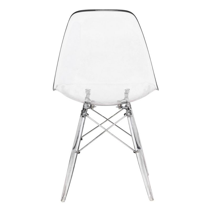 LeisureMod Dover Modern Dining Chair with Acrylic Base (Clear)
