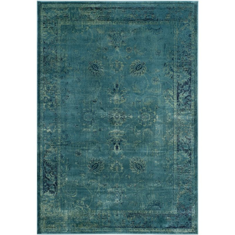 Vintage VTG117 Power Loomed Area Rug - Turquoise/Multi - 3'3"x5'7" - Safavieh.