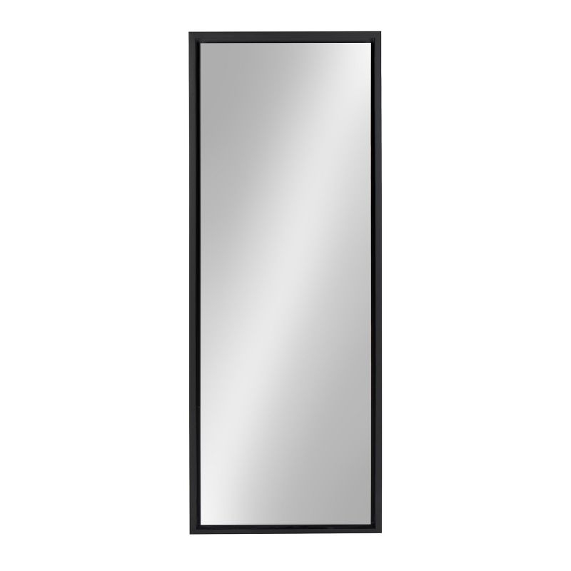 16" x 48" Evans Framed Wall Panel Mirror Black - Kate and Laurel: Contemporary Full Body, Floating Design, Easy Mount
