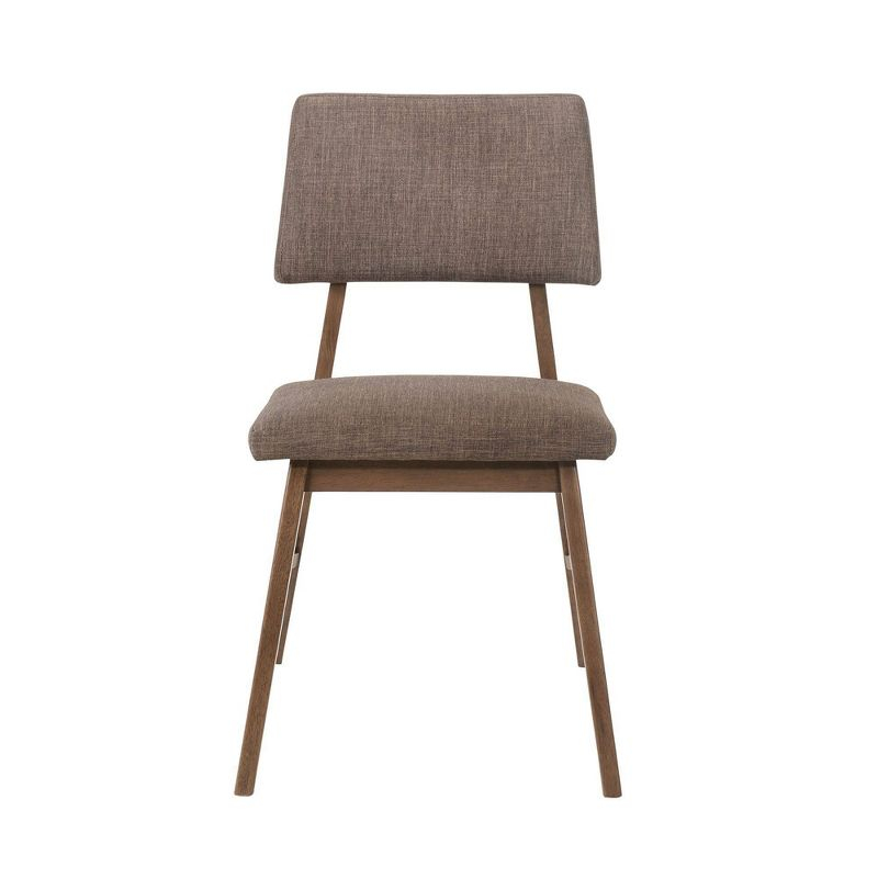 Picket House Furnishings Set of 2 Ronan Standard Height Side Chair Set Walnut: Upholstered, Contemporary Design, Rubberwood Frame