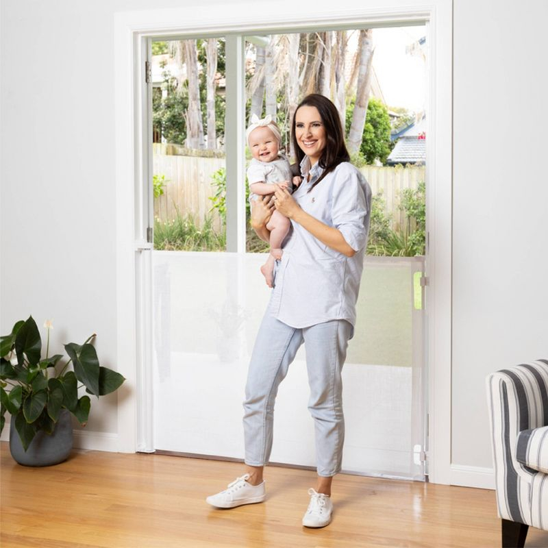 Perma Child Safety 71" Wide x 41" Tall Retractable Baby Gate - 3122 - White