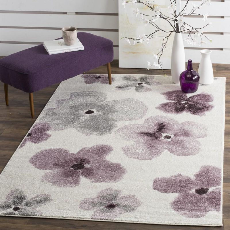 Adirondack ADR123 Power Loomed Area Rug - Ivory/Purple - 5'1"x7'6" - Safavieh.