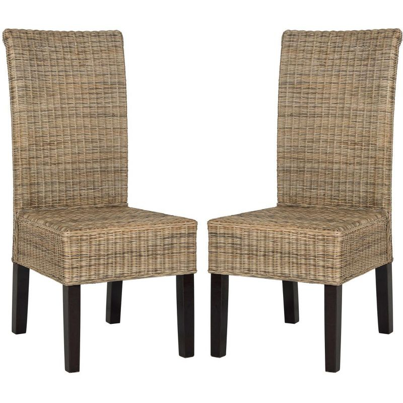 Arjun 18H Wicker Dining Chair (Set Of 2) - Grey - Safavieh