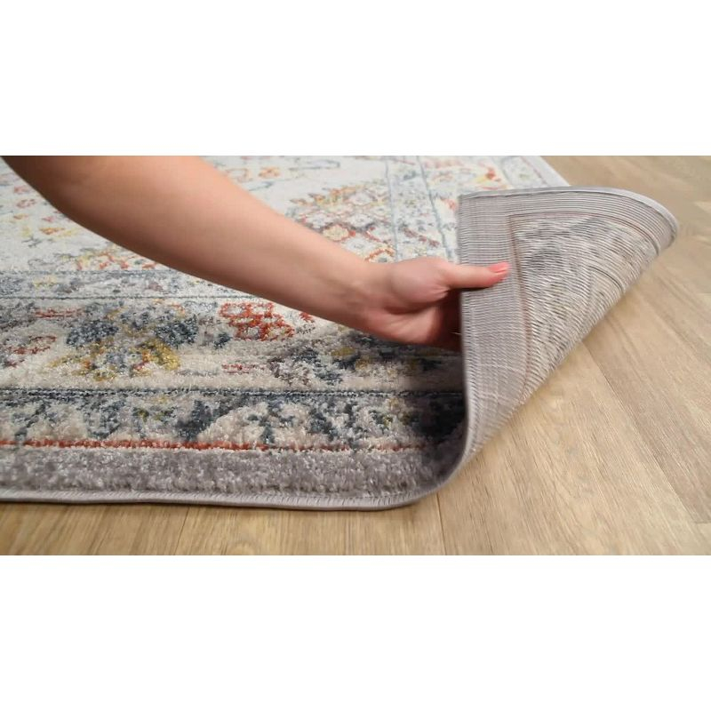 Livabliss 5'3"x7'3" Kashan Traditional Rugs Blue: Stain & Fade-Resistant, Medium Pile, Polypropylene