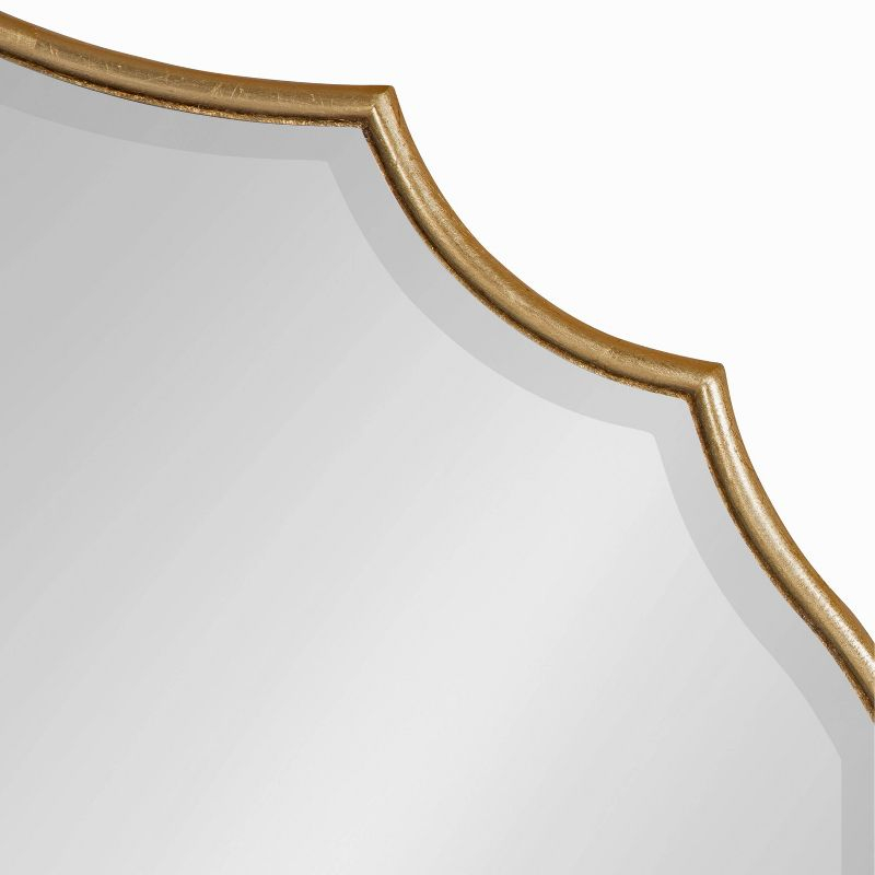 24" x 36" Leanna Scalloped Oval Decorative Wall Mirror Gold - Kate & Laurel All Things Decor