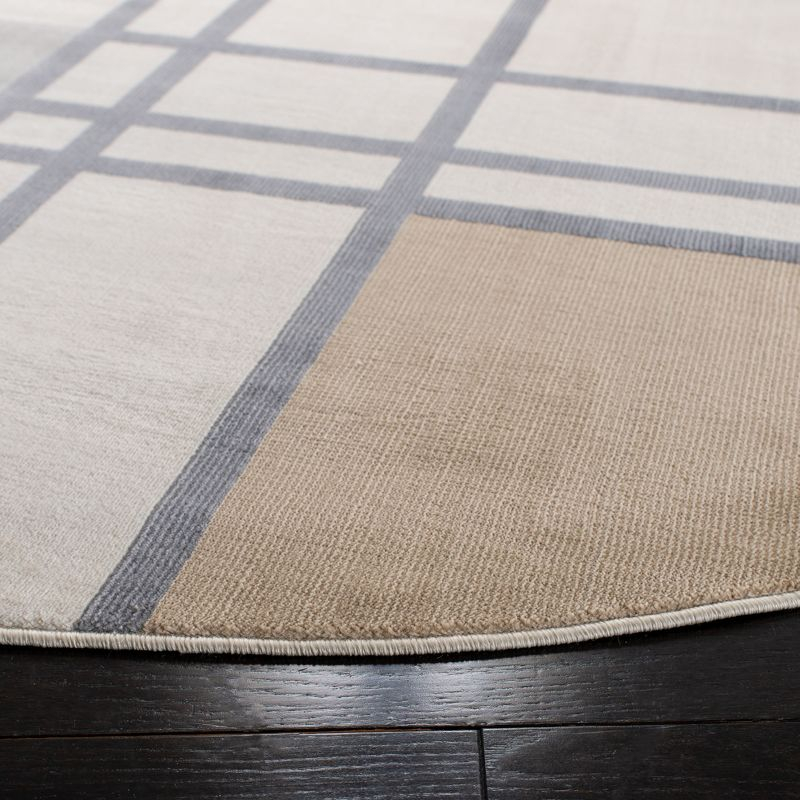 Orwell ORW302 Power Loomed Indoor Accent Rug - 3' Round - Ivory/Taupe - Safavieh