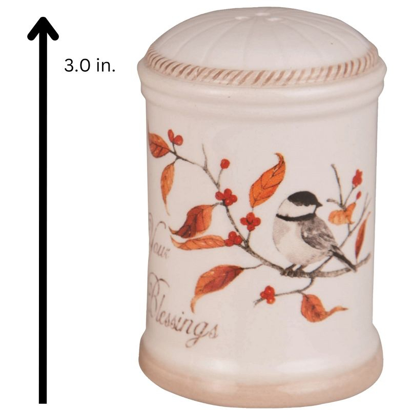 Transpac Transpac Dolomite 3 in. Multicolor Harvest Long Tail Bird Salt and Pepper Shaker Set of 2