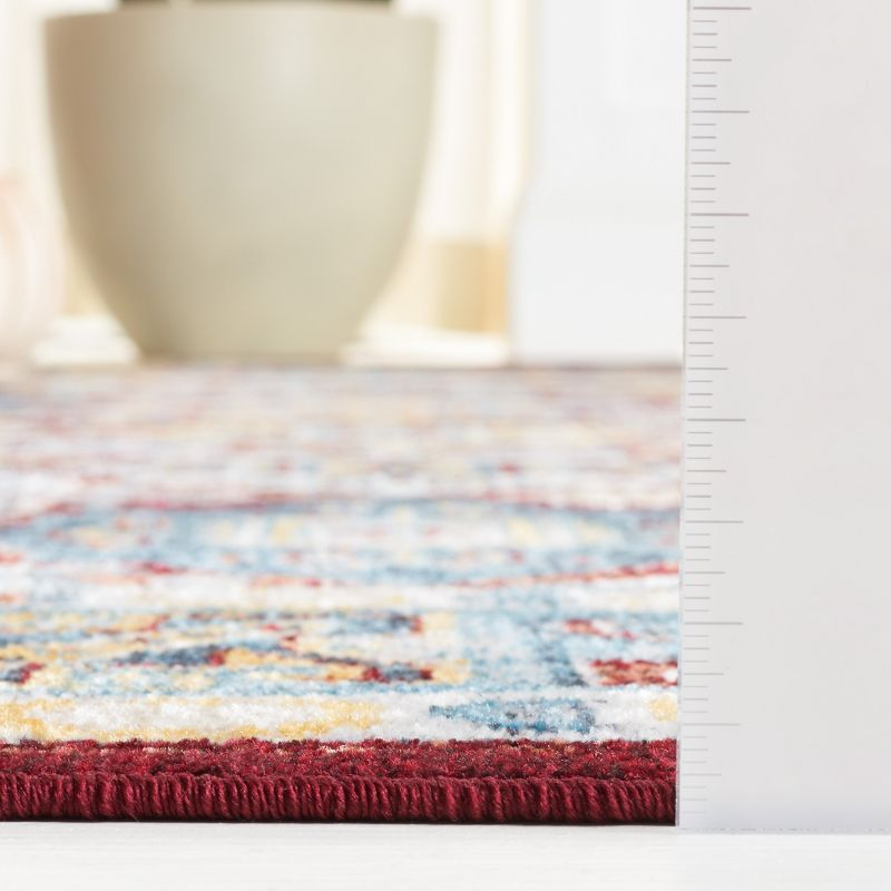 Bayside BAY102 Power Loomed Area Rug - Blue/Red - 6'7"x6'7" - Safavieh.