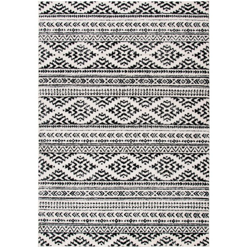 Tulum TUL272 Power Loomed Area Rug - Ivory/Black - 5'3"x7'6" - Safavieh.