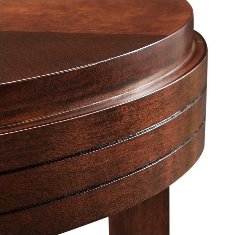Leick Favorite Finds Oval Wood End Table in Chocolate Cherry