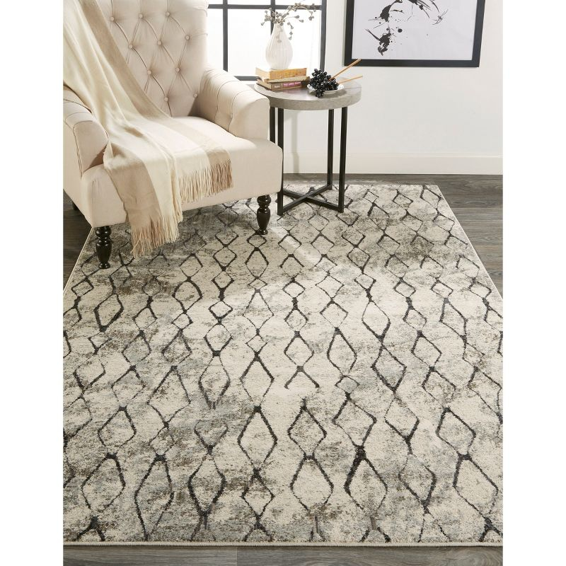 Kano Transitional Diamond Ivory/Gray/Taupe Area Rug