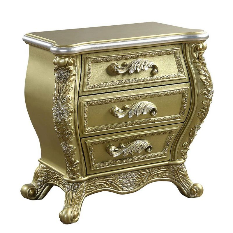 32" Cabriole Nightstand Gold Finish - Acme Furniture