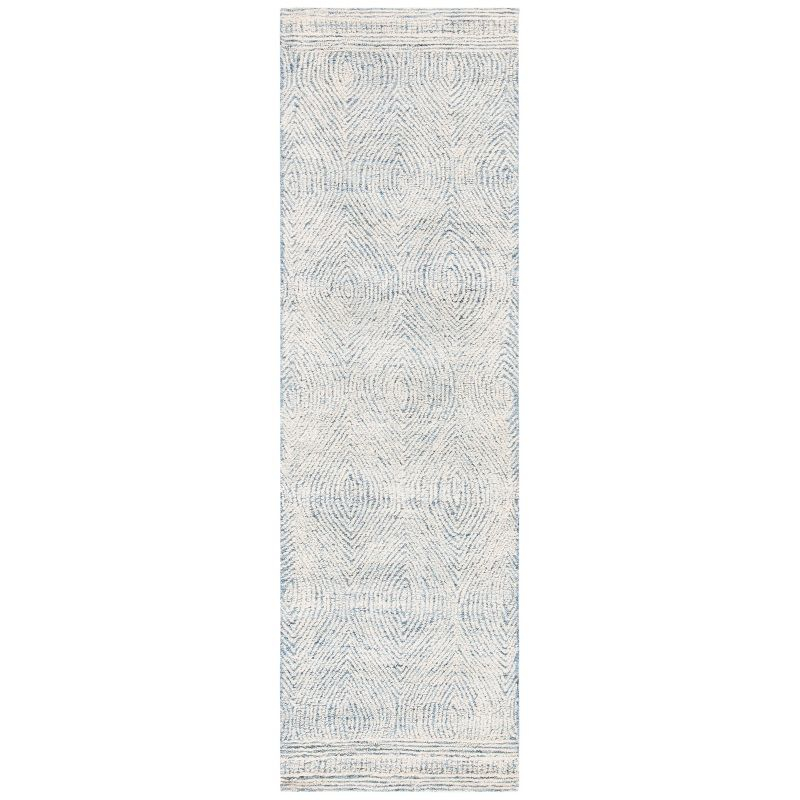 Abstract ABT340 Handmade Indoor Runner - Ivory/Blue - 2'-3"x20' - Safavieh