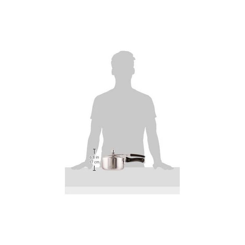 Hawkins Classic 2L Aluminum Pressure Cooker: Stovetop, Cool Touch Handle, Hand Wash, Silver, 1-Year Warranty