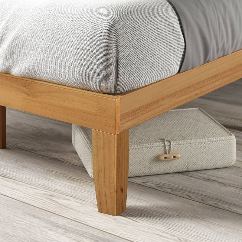 Full Moiz 14" Wood Platform Bed Frame Natural - Zinus