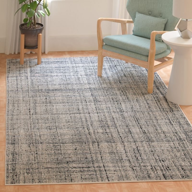 Abstract ABT141 Handmade Indoor Area Rug - Grey/Black - 4'x4' - Safavieh