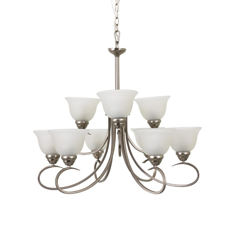 Yosemite Home Decor Ribbon Falls Collection Nine-Lights Chandelier,Satin Nickel