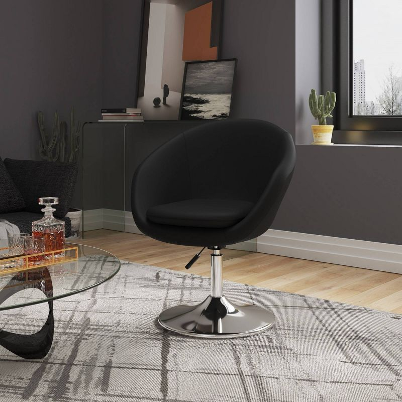 Set of 2 Hopper Wool Blend Adjustable Height Chairs Black - Manhattan Comfort