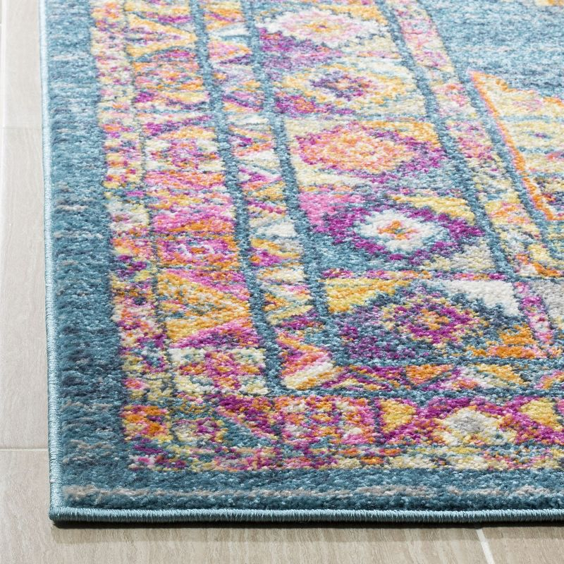 Madison MAD133 Power Loomed Indoor Area Rug - Light Blue/Orange - 6'x9' - Safavieh