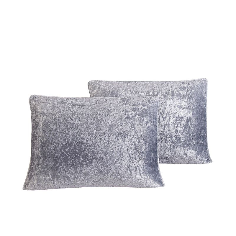 3pc Queen Bradshaw Ombre Velvet Comforter Set Gray - Geneva Home Fashion
