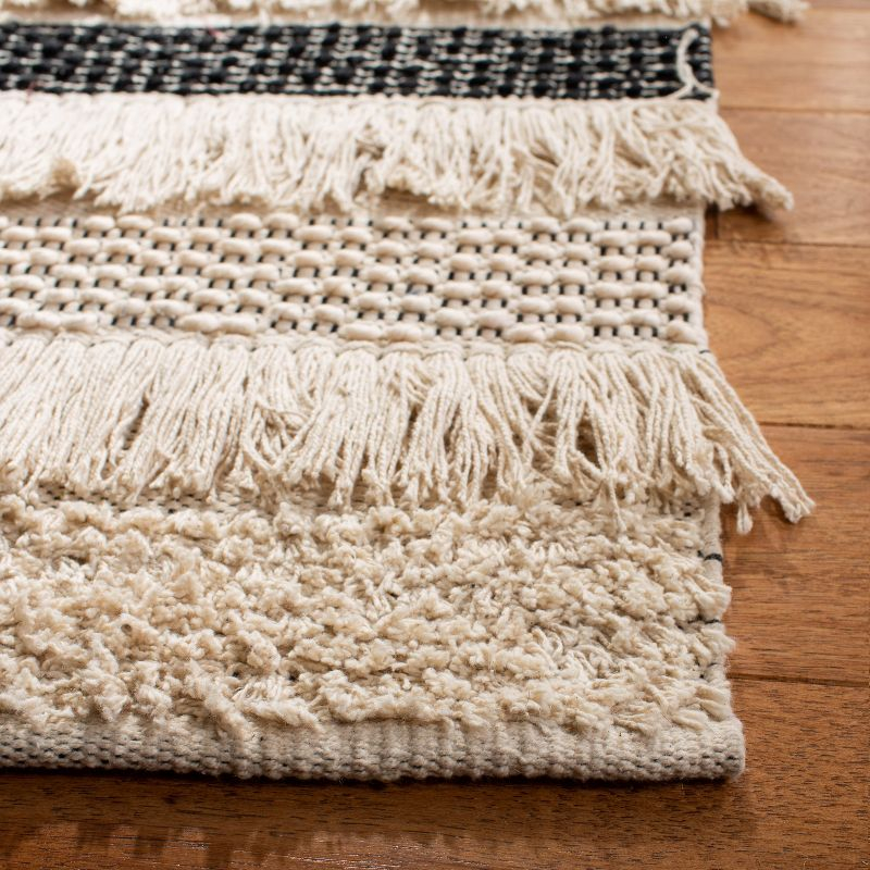 Natura NAT655 Hand Woven Indoor Area Rug - Ivory/Black - 9'x12' - Safavieh