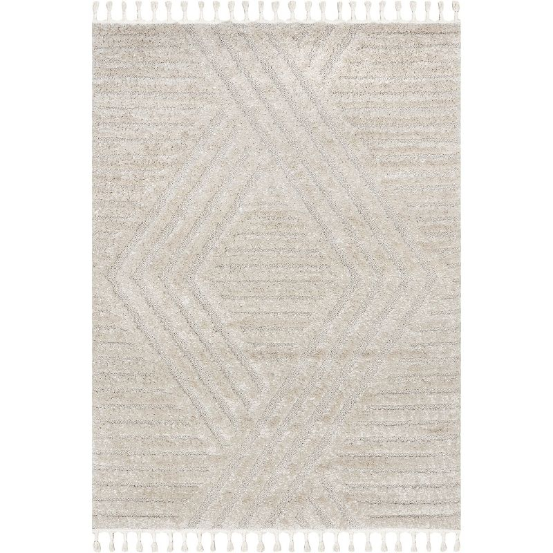 Nuloom Risette Solid 5x8 Shag Indoor Area Rug for Living Room Bedroom Dining Room Nursery, Beige