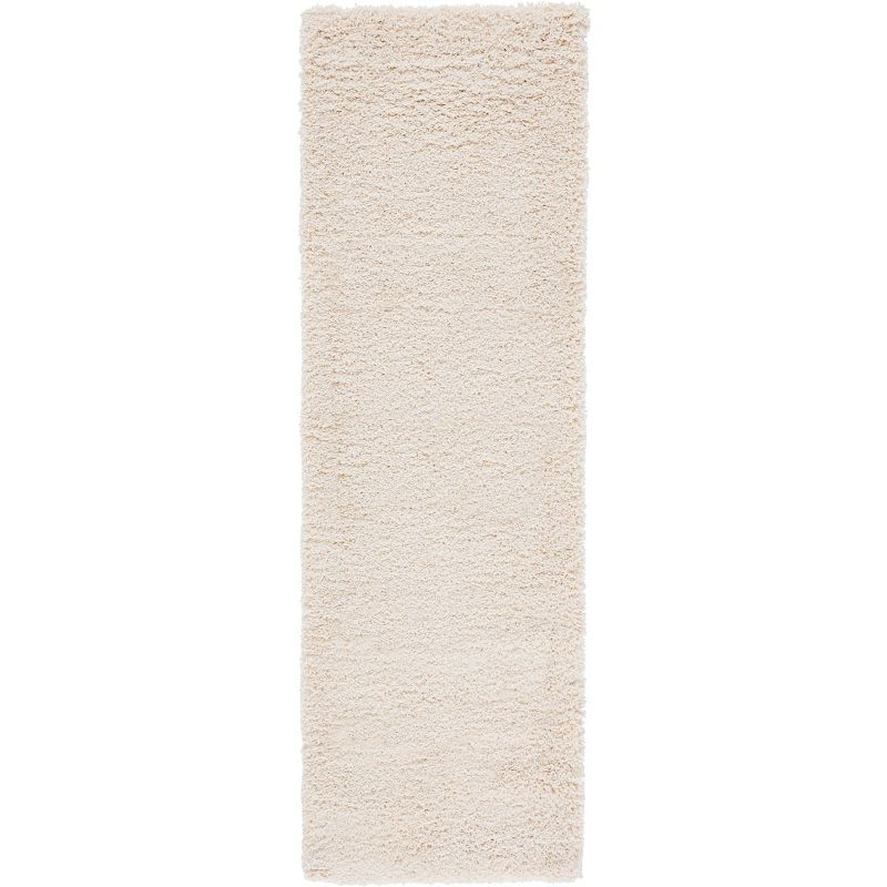 Santa Monica Shag SGN725 Power Loomed Runner Rug - Ivory - 2'3"x7' - Safavieh.